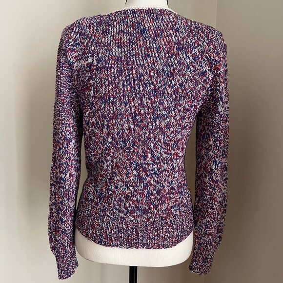 Vintage Calla Lily Knit Sweater Orange & White Size Small - Picture 4 of 9